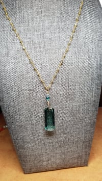 Image 2 of Green Amethyst with Labradorite Chain 