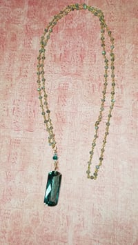 Image 4 of Green Amethyst with Labradorite Chain 