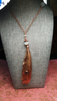 Image 1 of Electroformed Feather with Amethyst and Crystal Embellishments 