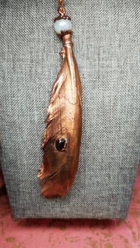 Image 2 of Electroformed Feather with Amethyst and Crystal Embellishments 