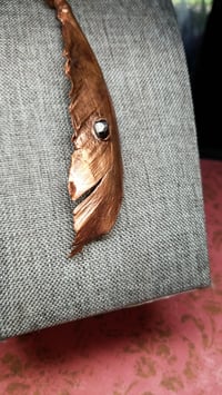 Image 3 of Electroformed Feather with Amethyst and Crystal Embellishments 