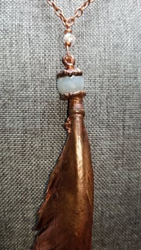 Image 4 of Electroformed Feather with Amethyst and Crystal Embellishments 