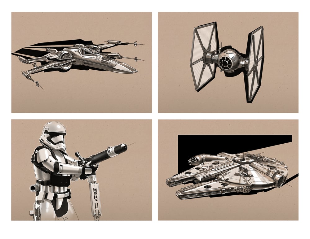 Image of The Force Awakens Sketches 1: 8 1/2" x 11" OPEN EDITION COLLECTIBLE Giclée PRINTS