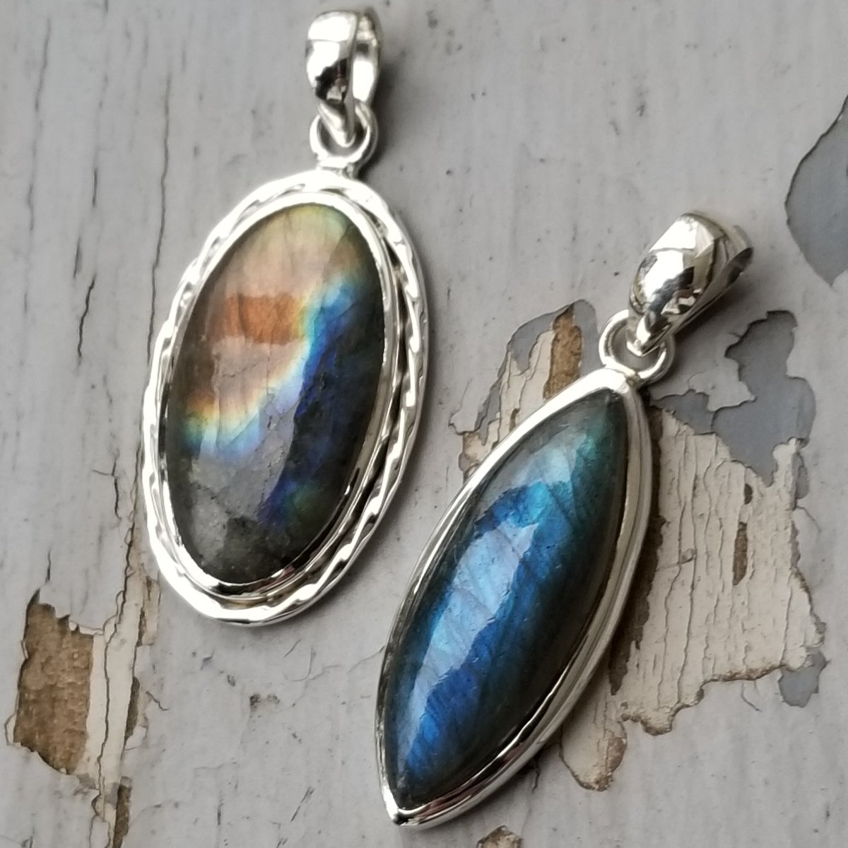 Image of Aurora - Labradorite Pendants in Sterling Silver