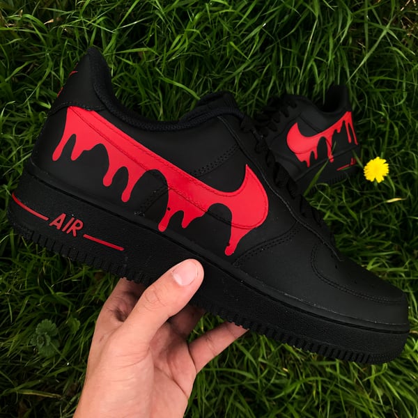 Image of Red Drip Air Force 1 Custom