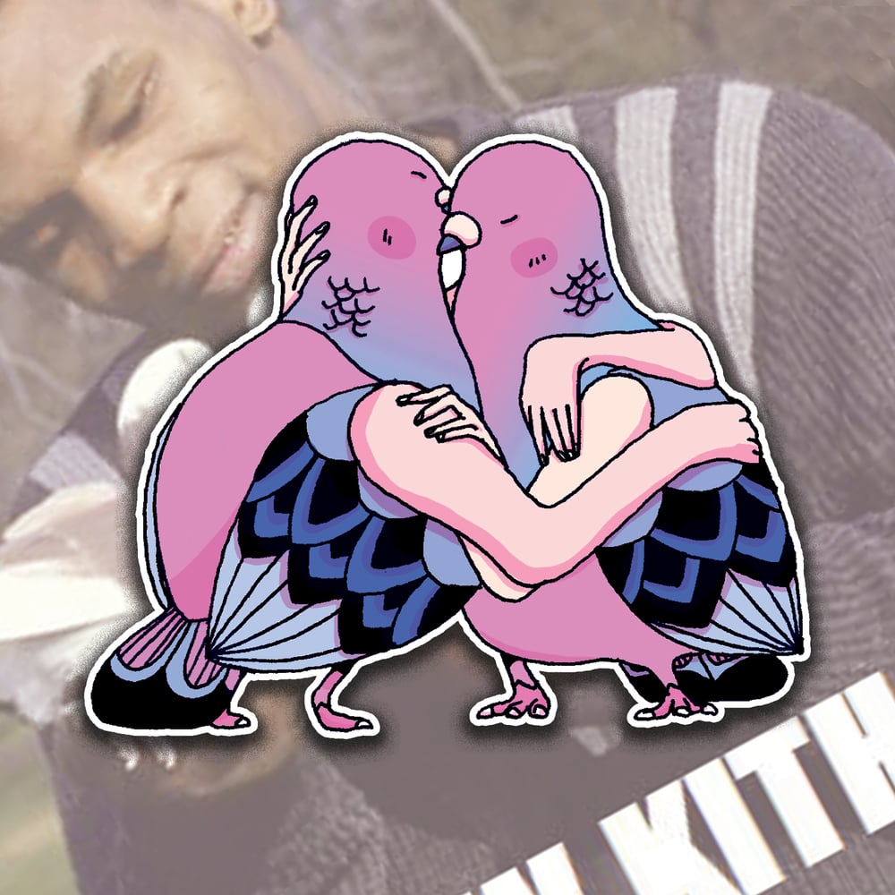Image of Kissing Pigeon Sticker