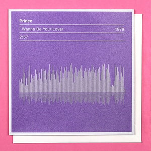 Image of Prince 'I Wanna Be Your Lover' Song Sound Wave Valentines Card