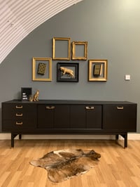 Image 1 of 7ft Black G plan sideboard 