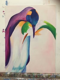 Image 3 of The Emperor Rainbow Penguins Print 