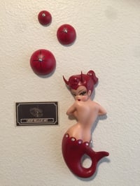 Image 1 of Little Devil Vintage Style Wall Mermaid with Bubbles