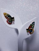 Multicolor Crystal Butterfly Stud Earrings 