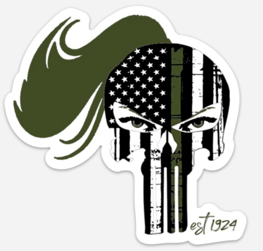 Image of GREEN LINE LADY WARRIOR DECAL (40% OFF)