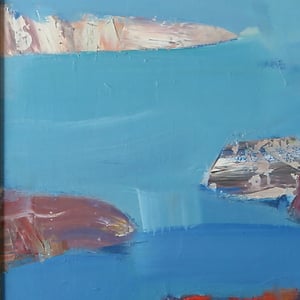 Image of 1960's Oil Painting, 'Bohuskus.' LARS BERTLE