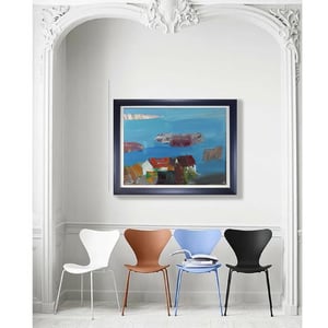 Image of 1960's Oil Painting, 'Bohuskus.' LARS BERTLE