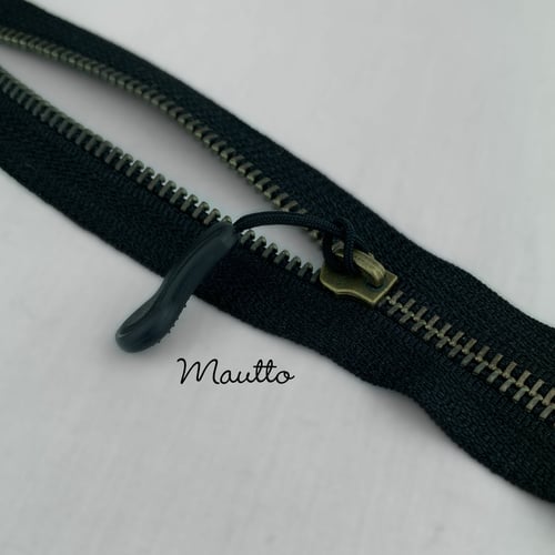 Image of Set of 2, Black Zipper Pull Replacement, Heavy-duty Plastic with Black Cord - Attachable for Repairs