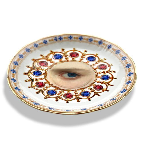 Image of Lover´s eye - Rubí - Vintage French Porcelain Plate - More than 120 Years Antique - #0705