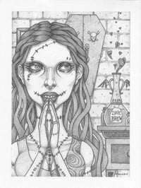 Image 1 of Love You to Stitches! - Framed Original Graphite