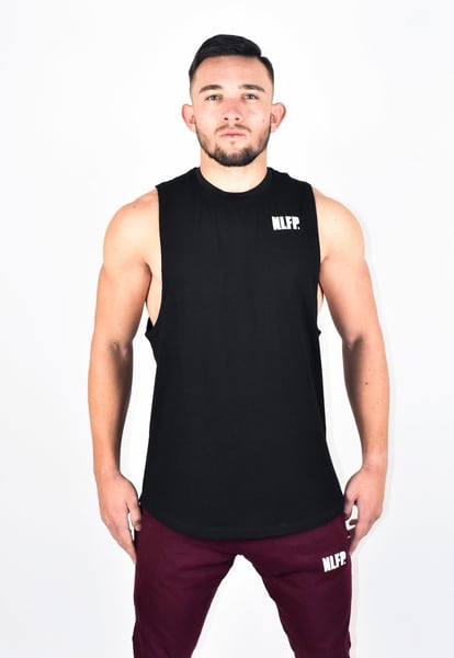 Image of STRIPE MUSCLE TANK BLACK 
