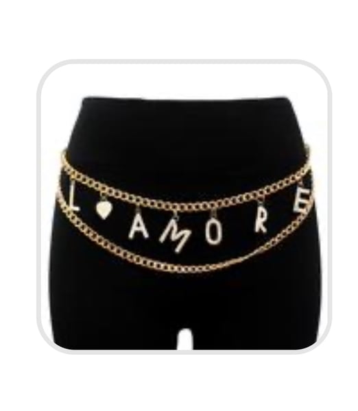 Image of L’ Amore chain belt with rhinestones