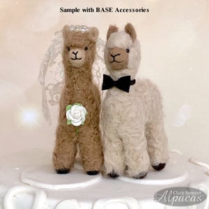 Alpaca Bride Groom Wedding Cake Topper Decoration Alpaca Fiber Pink Brown Beige Wedding Decor