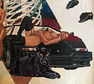 Image of 'Panthers of The Black Rose' woven blanket PREORDER