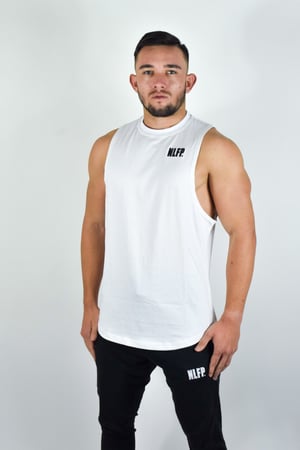 Image of STRIPE MUSCLE TANK WHITE 