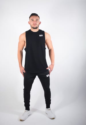 Image of STRIPE MUSCLE TANK BLACK 