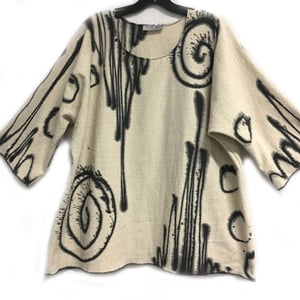 Image of Alison Tunic - natural colored 90% Cotton/10% Linen - hand painted