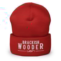 Image 6 of Brackish Wooder – Embroidered Cuffed Beanie (White Logo)