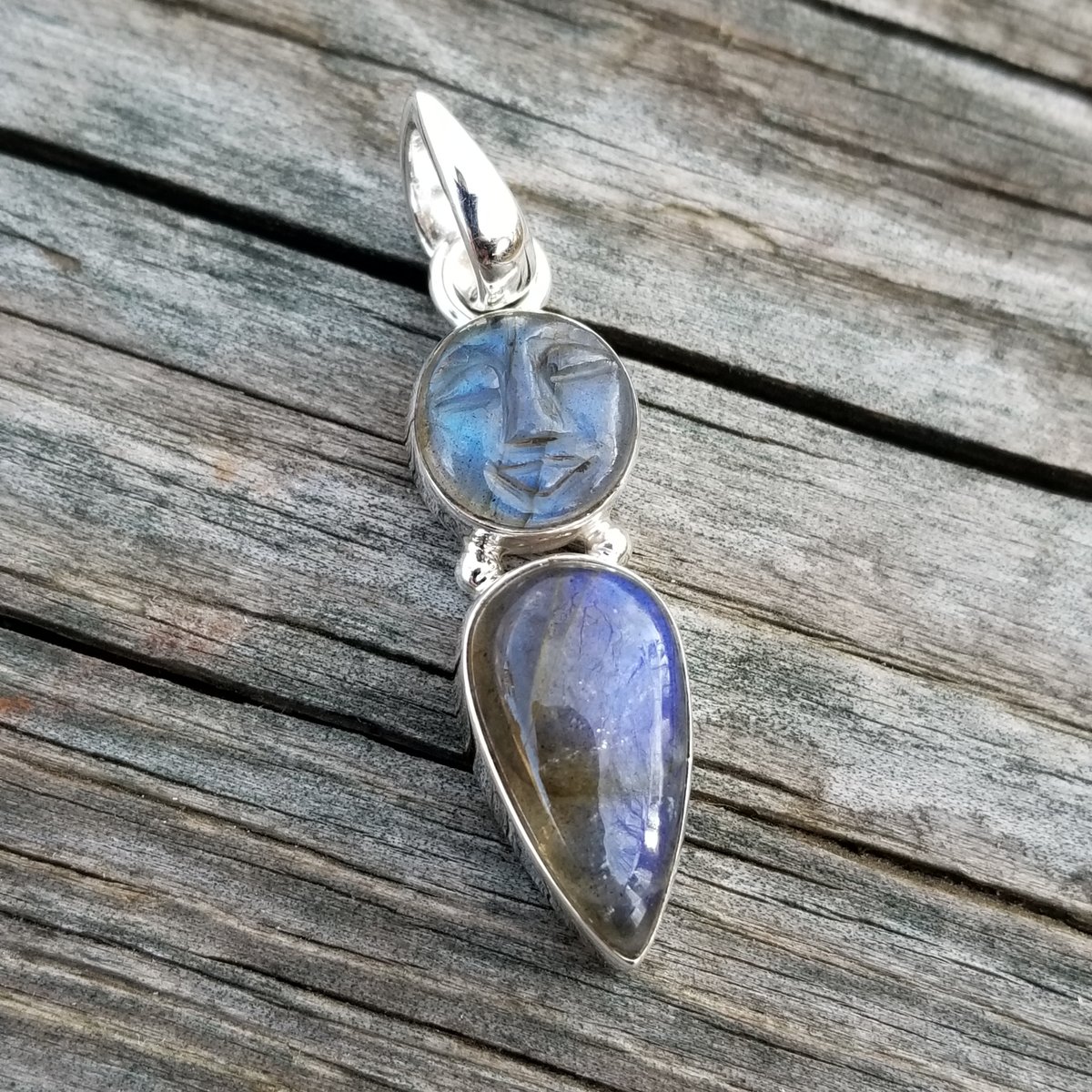 Image of Mister Moonface - Labradorite Pendant in Sterling Silver