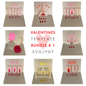 Image of Valentines Template Bundle # 1 - SVG / PDF digital files