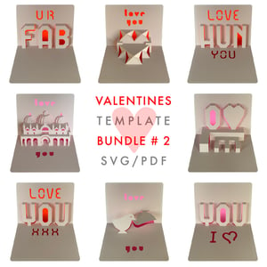 Image of Valentines Template Bundle # 2 - SVG / PDF digital files