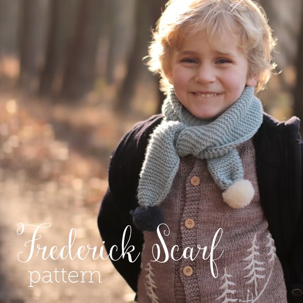 Image of frederick scarf english knitting pattern
