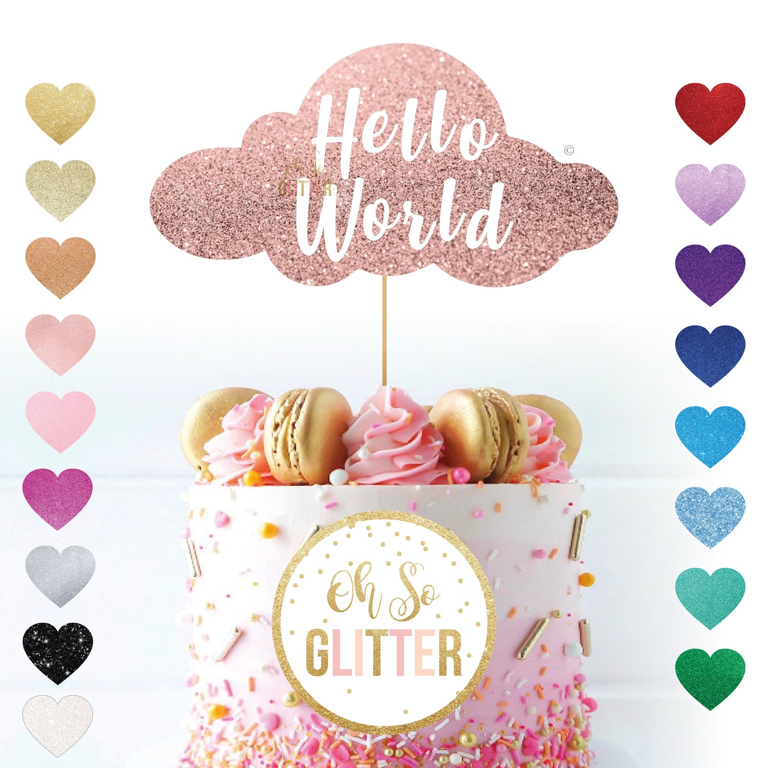 Image of Hello World Cloud - Cake Topper