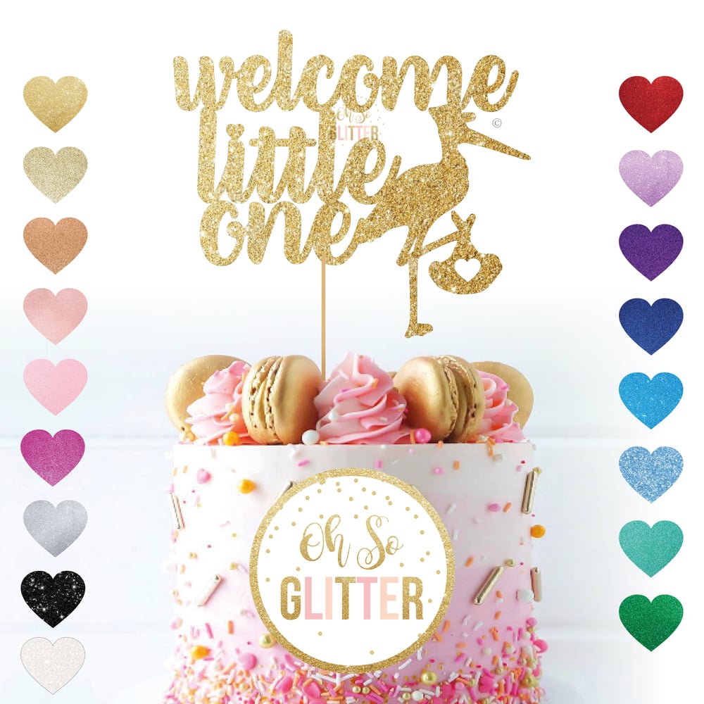 Image of Welcome Little One stork - cake topper