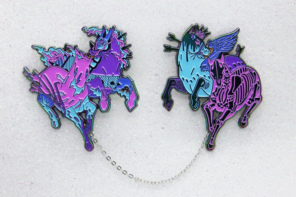 Image of Anodised Apocalypse Pony Lapel pins 