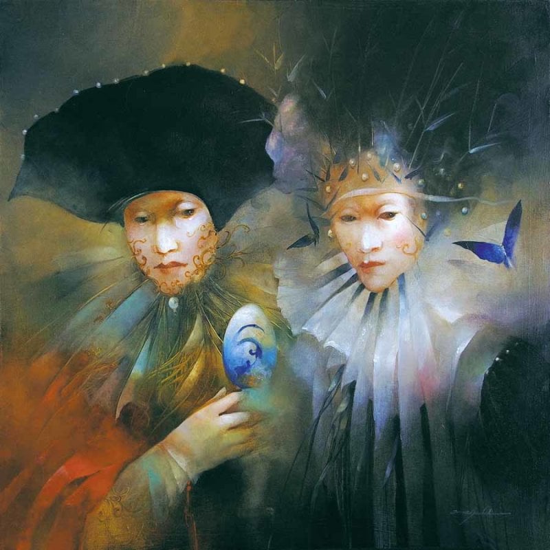 Image of ANNE BACHELIER - ORIGINAL OIL ON CANVAS - 'REVELER LE MYSTERE'