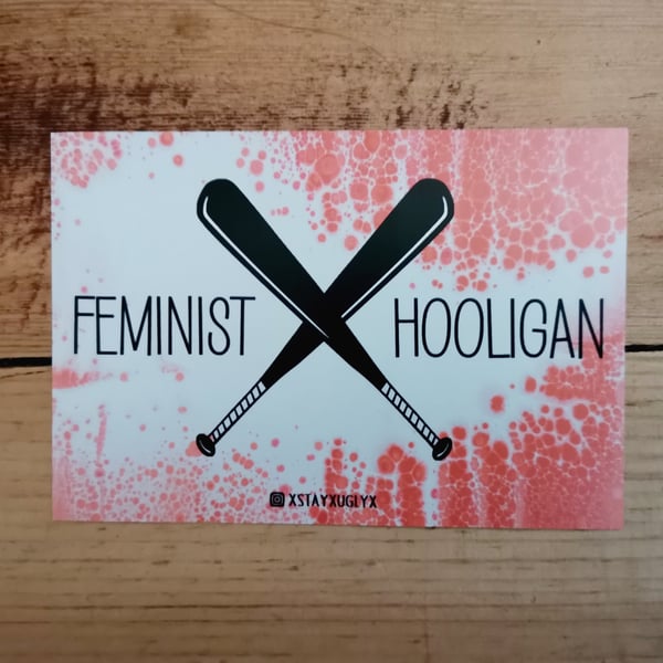 Image of "FEMINIST HOOLIGAN" | Sticker | Antifa | ACAB | feminist | fck nzs | fight fascism | 1312 |