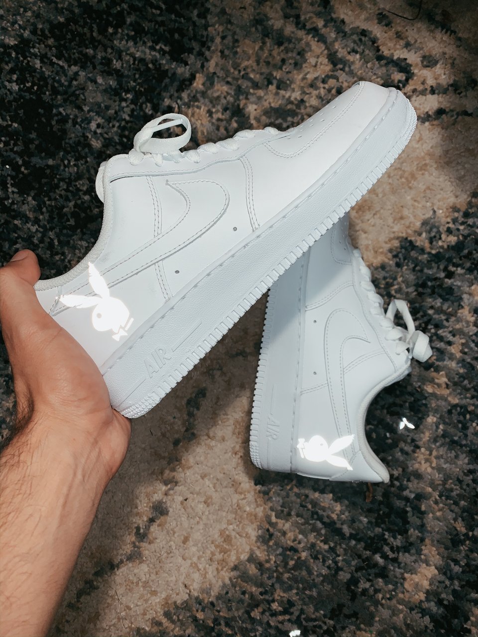 Image of Custom Air Force 1 Reflective Play Boy Bunny!