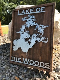 Image 1 of Lake Sign - Pine Backer - Custom