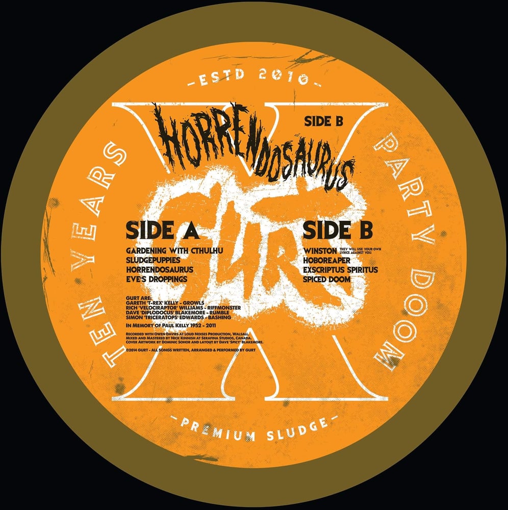 Image of HORRENDOSAURUS - 12” Vinyl Picture Disc (Strictly Limited - 10 Years of GURT edition)