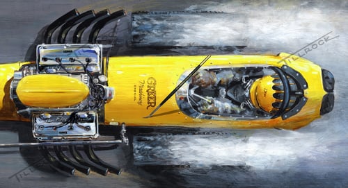 Image of The Greer - Black - Prudhomme Dragster  (17x30) or (22 x 40)  Signed & Numbered Giclee' Prints