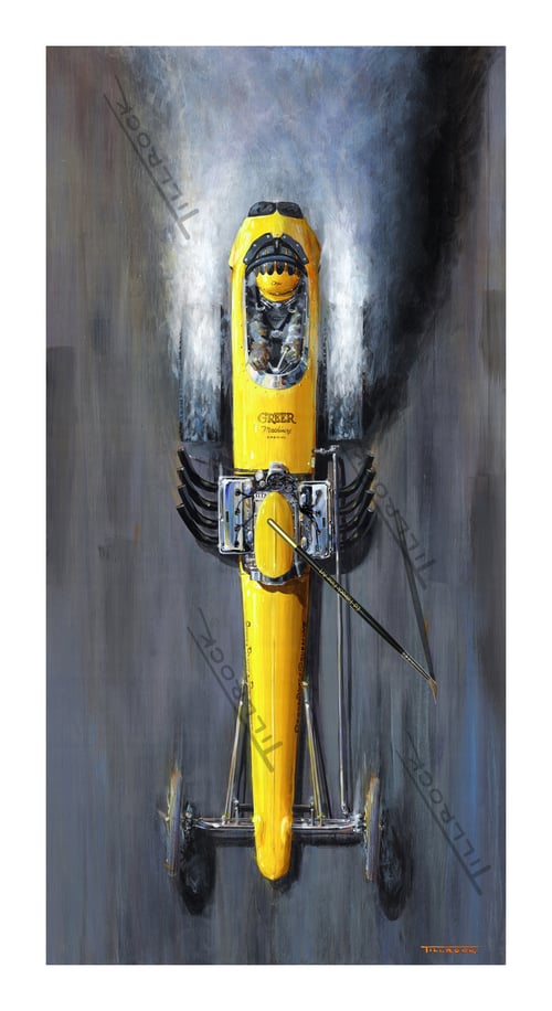 Image of The Greer - Black - Prudhomme Dragster  (17x30) or (22 x 40)  Signed & Numbered Giclee' Prints