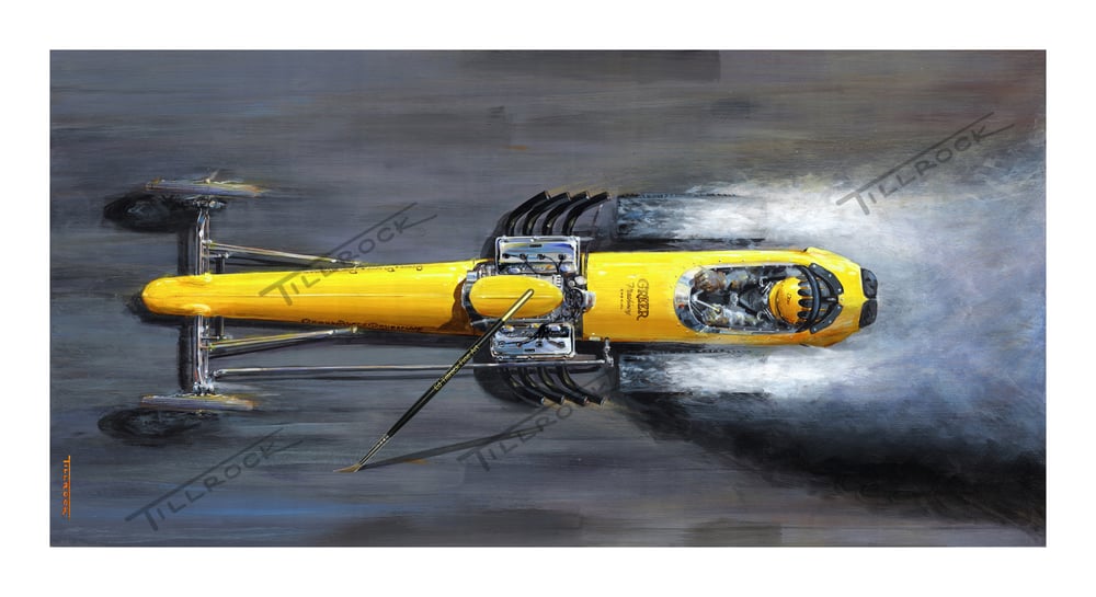 Image of The Greer - Black - Prudhomme Dragster  (17x30) or (22 x 40)  Signed & Numbered Giclee' Prints