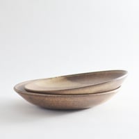 Image 2 of set of 2 earthy shallow bowls