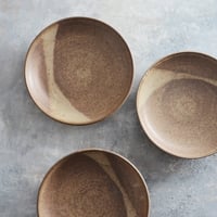 Image 1 of set of 2 earthy shallow bowls