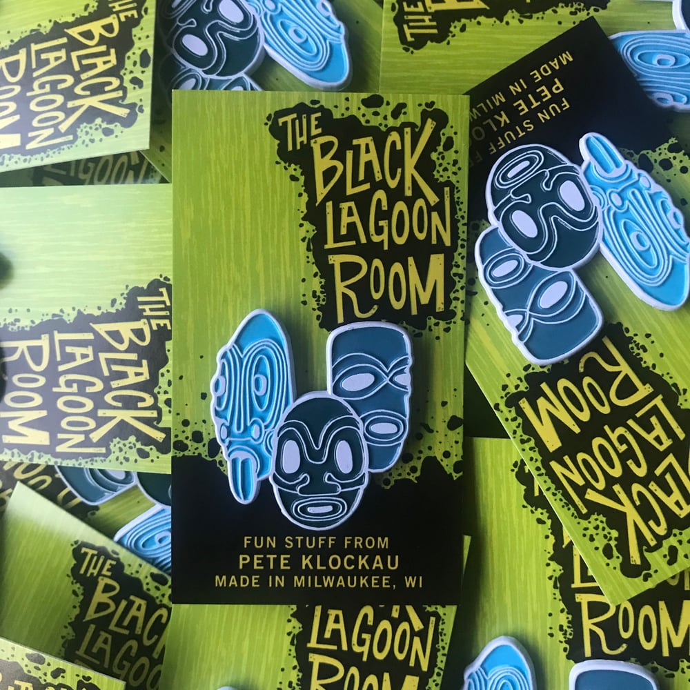 MOD TIKI TRIO in Blue 1.5" Enamel Pin