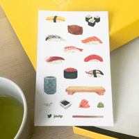 Image 2 of Sushi Clear Sticker Sheet