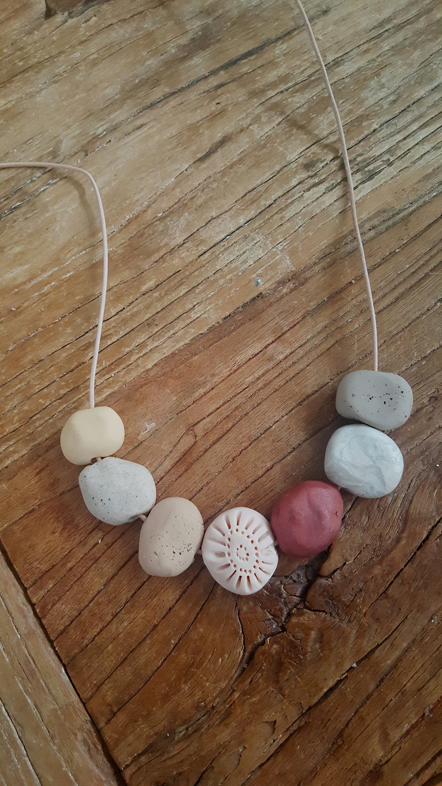 Image of Pebble Necklace with feature imprinted bead