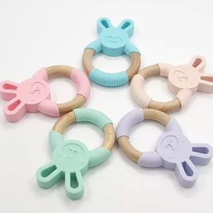 Image of SILICONE /WOODEN TEETHERS